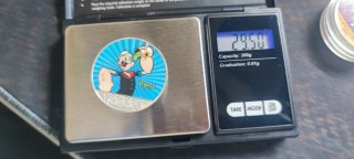 Monedas Popeye y Olivia Bañadas en Plata