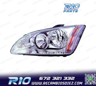 FARO IZQ PARA FORD FOCUS II 04-08 FONDO CROMO