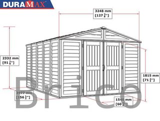 Caseta PVC Woodbridge Plus 405x324x233 cm - Duramax