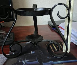 Caldero Cobre con Soporte Forjado