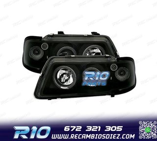 FAROS AUDI A3 8L 96-00 OJOS ANGEL FONDO NEGRO H1