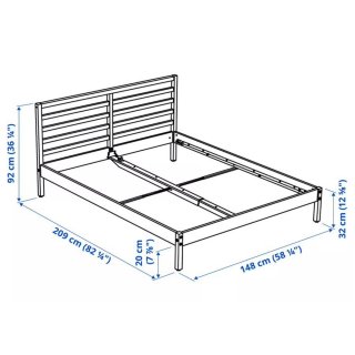 Cama de madera con somier y colchón