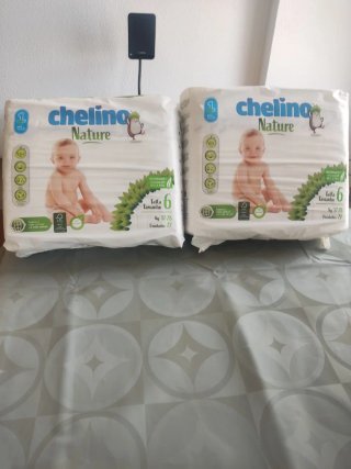 2 paquetes de pañales Chelino Nature Talla 6