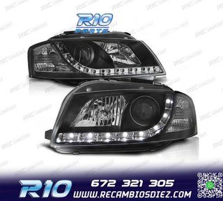 FAROS AUDI A3 8P LUZ DIURNA REAL FONDO NEGRO