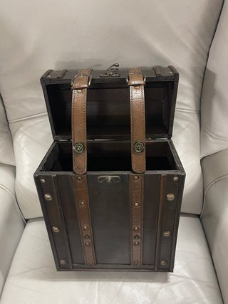 Baúl botellero vintage madera estilo cofre