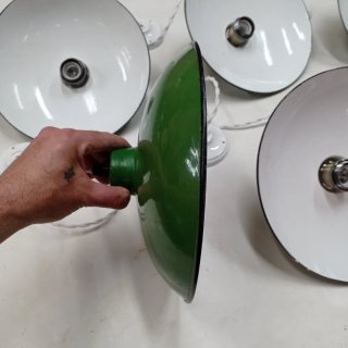 Lámparas esmaltadas verdes (6 unidades)