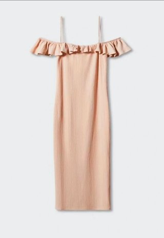 Vestido rosa com babado