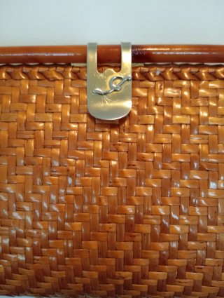 Borsetta vintage vimini e rattan anni '60/'70