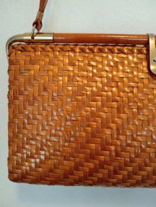 Borsetta vintage vimini e rattan anni '60/'70
