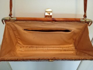 Borsetta vintage vimini e rattan anni '60/'70