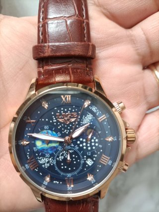 Reloj LIGE Elegante Marrón y Dorado