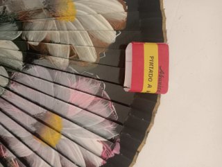 Abanico pintado a mano flores