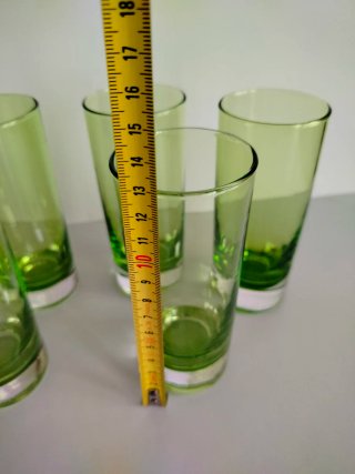 6 Vasos Tubo Verdes Retro Vintage Duralex