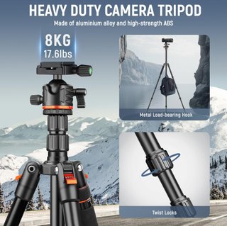Tripode camara 194cm de Viaje Compacto Aluminio