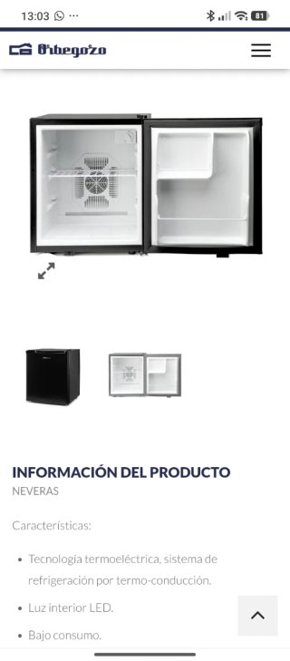 Nevera Orbegozo Negra