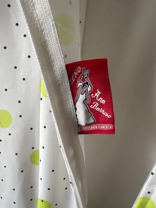 Traje Flamenca Niña Blanco y Verde