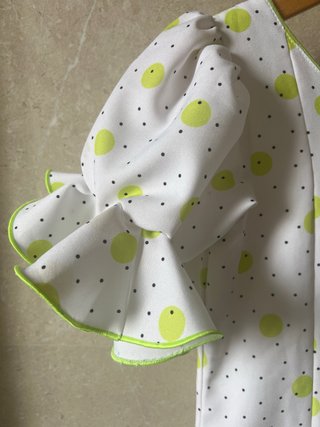 Traje Flamenca Niña Blanco y Verde