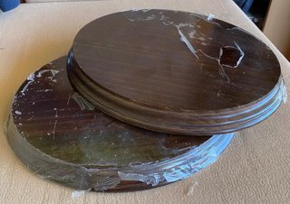 Base ovale in legno massello 19x24 cm x2