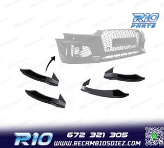 MOLDURAS PARAGOLPES DELANTERO AUDI A4 17-20 LOOK RS4 NEGRO B