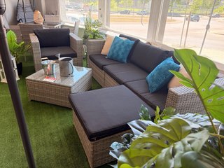 Conjunto Muebles Jardín Ratán Negro - Nuevo