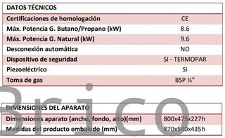 Plancha Gas Acero Rectificado Serie 100 - PLC8100RT