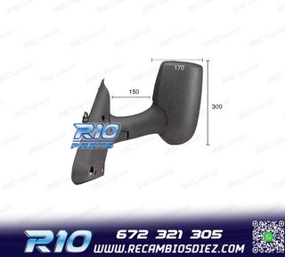 ESPEJO COMPLETO IZQUIERDO FORD TRANSIT 00-09 BRAZO LARGO