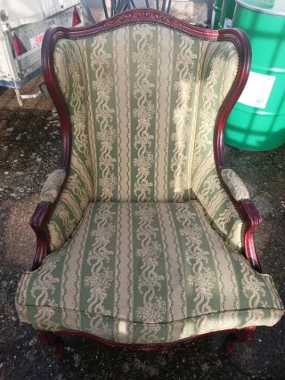 Sofá vintage tela y madera