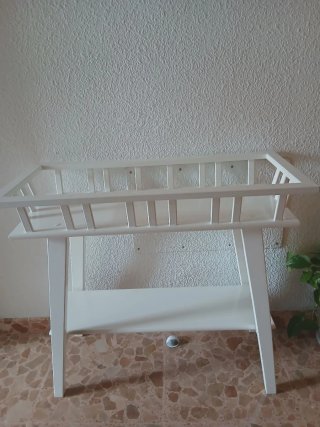 Auxiliar terraza plantas madera blanco