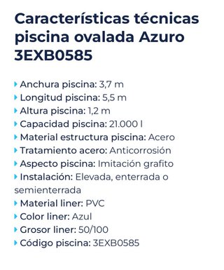 Piscina ovalada gris 5,5x3,7x1,2m