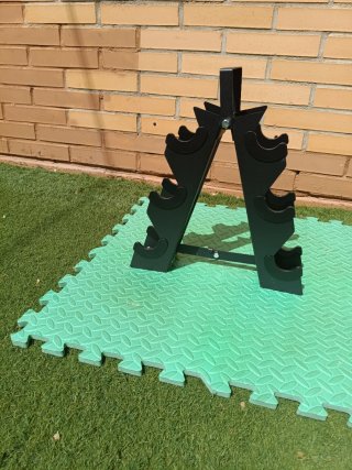 Soporte para 6 Mancuernas metal Negro.