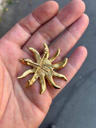 Spilla Sole Yves Saint Laurent Oro