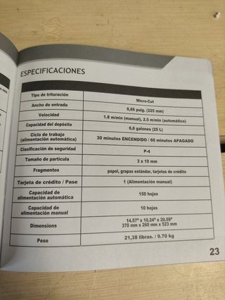 Trituradora de papel