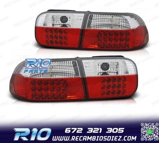 PILOTOS HONDA CIVIC 91-95 LED ROJO CROMO