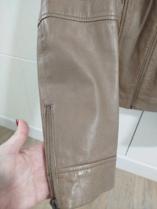 Cazadora de piel Caroll beige Talla 38