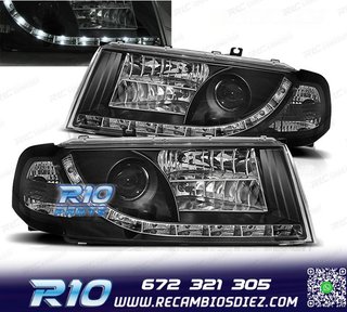FAROS SKODA OCTAVIA 01-04 LUZ DIURNA LED FONDO NEGRO