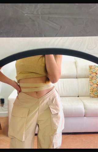Pantaloni cargo beige