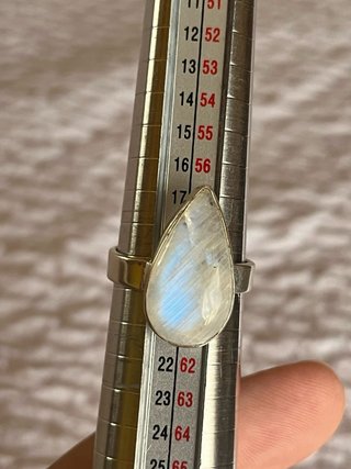 Anillo Piedra Luna Ajustable Plata