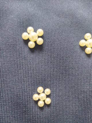 Vestido Zara punto flores perlas Talla M
