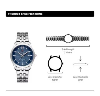 Reloj Naviforce Hombre Azul y Plateado