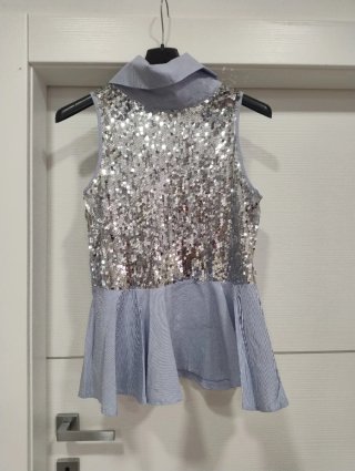 Zara Camicia con paillettes e righe