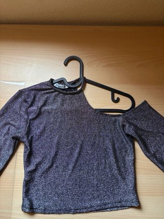 Top brillante Brookville negro y plata