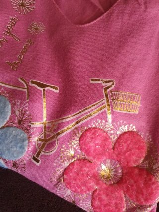 Lote 2 jerseys punto bicis flores