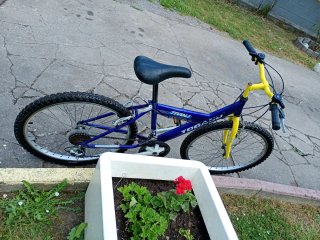 Bicicleta de Montaña Azul y Amarilla