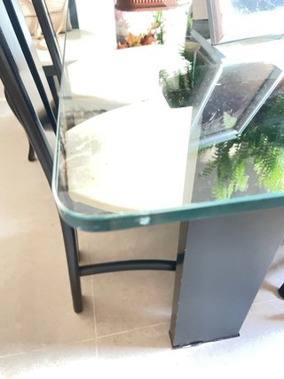 Tavolo da pranzo in vetro temperato e legno 160x90