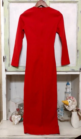 Vestito donna  Zara rosso con plissé e spacco