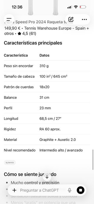 Raqueta de Tenis HEAD speed pro