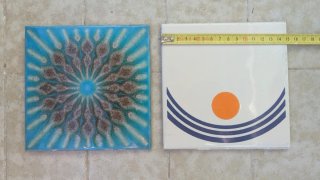 1 m² Azulejos Vintage Florales Turquesa