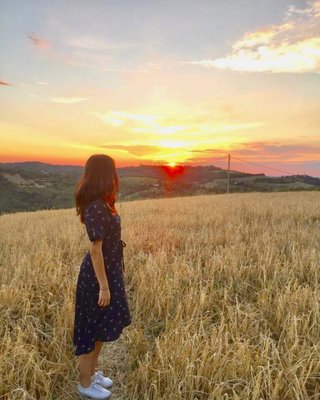 Vestido azul con estampado