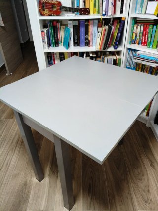 Mesa de cocina de cristal negro 40x80 ampliable