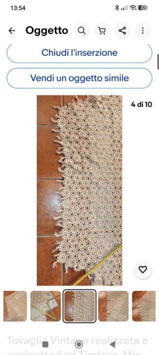 Tovaglia uncinetto vintage Sud Tirolo